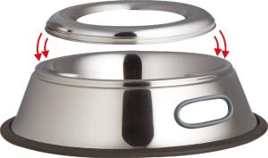 Миска металл. с защитой от разлива, с резинкой, 0.25л (1578)