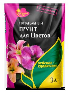 Грунт для цветов, 3л, Цветочный Рай