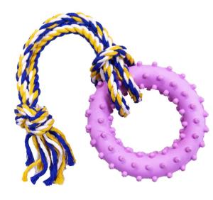 Игрушка резин Кольцо с шипами 8см на веревке 28см