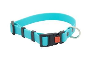Ошейник из биотана с фастексом, 20мм, обх.шеи. 30-42см, матовый, аквамарин