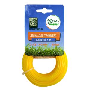 Леска для триммера, D2,4мм, 15м, круг, Дача тайм