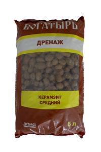 Дренаж керамзитный средний 5л Богатырь 5-5-240 Лама-торф