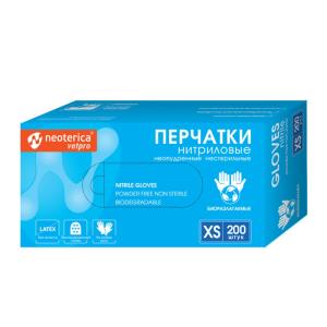 Перчатки нитриловые неопудренные биоразлагаемые р-р XS (упак. 200шт)