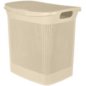 Корзина д/белья с крышкой Keeplex 35 л бежевый топаз /3  ПлР