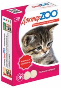  Мультивитаминное лакомство для котят ЗДОРОВЫЙ КОТЕНОК 120таб (ш-б=6шт) ДОКТОР  ZOO
