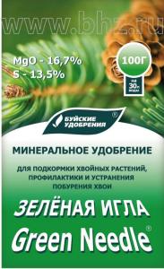 Для хвойных Средство от побурения хвои Зеленая игла 100 гр 1-20-80  БХЗ