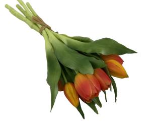 Искусственные цветы Букет тюльпанов красные 7 голов h28см