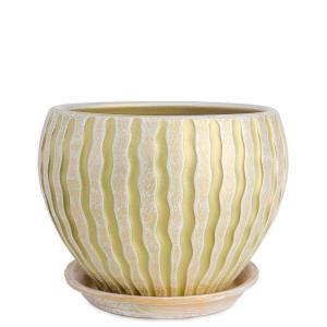 МАНЕ классик горшок с поддоном 1,1л d15см оливка