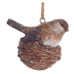 Птичка в гнезде L6 W9 H9 см