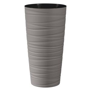 Модерн Максимум кашпо со вставкой 15л d30 h58см Серый жемчуг -5