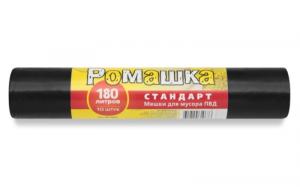 Мешок д-мусора 180л 90х130см 30мкм черн. рулон 10 шт -20
