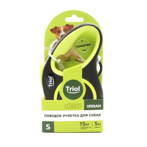 Поводок-рулетка для собак  Urban Neon S, 5м до 15кг, лента, черный