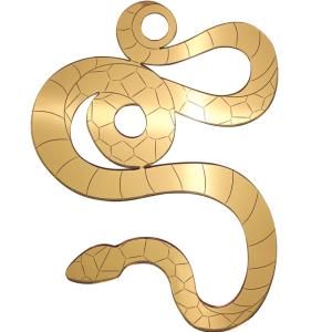 Декор подвесной Сказочная змея золотистый 15х10,5мм 
