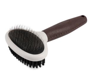 Щетка-пуходерка WOGY Brown style д-вычесывания животных 19х11х5.5см, рабочая поверхность 9.5х1-10.5х