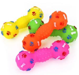 Игрушка резин Гантель с лапками и косточками 13,5*5,5см