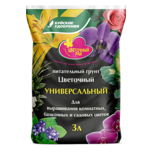 Грунт для цветов, 3л, Цветочный Рай