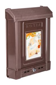 Ящик почтовый с декором с замком (коричневый) -7