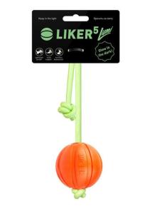 Игрушка д-собак мячик ЛАЙКЕР5 Люми на шнуре, диаметр 5 см