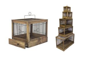 Клетка д/птиц дерев. Ретро-кантри 56*30*35см с наполнением