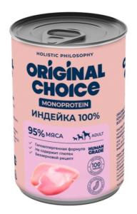 ORIGINAL CHOICE MONOPROTEIN ADULT 340 г консервы для собак всех пород индейка 100% 1х6