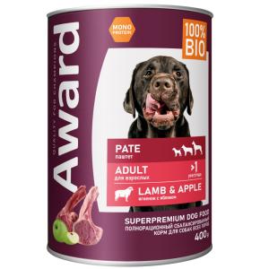 Корм д/собак конс 400г ягненок с яблоком паштет Авард Корм д/собак конс 400г ягненок с яблоком паштет Авард