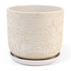 Лава 4 горшок с поддоном 3л d18 h15,5см цилиндр бежевый