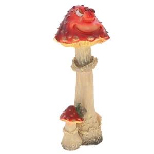 Фигура садовая Гриб мухомор большой с божьей коровкой мульт. L16 W12 H41см (ПОЛИСТОУН) 