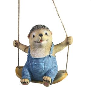 Ежик на качелях L14W21H19 см (ПОЛИСТОУН)