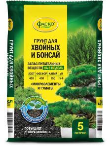 Грунт для хвойных и бонсай, 5л, Цветочное счастье, Фаско