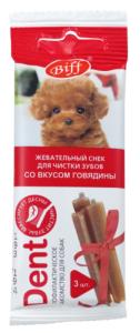 Лакомства д-собак мини пород Dent (жеват. снек) говядина 20г 1-16