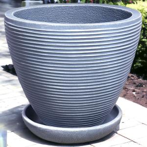 Полоски низкий кашпо 35л d41 h35см серый темн.