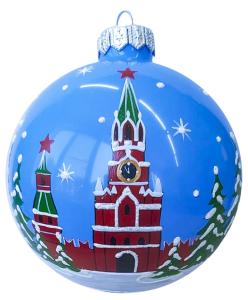 Шар стеклянный Московский Кремль 1 D 10см  в подарочной упаковки