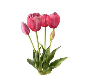 Искусственные цветы Букет тюльпанов 5 голов розовые h40см