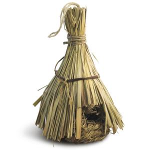 Гнездо-Домик NATURAL для птиц из луговых трав с соломенной крышей, d120х240мм               