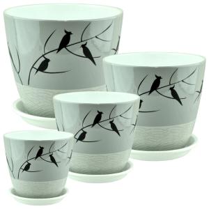 Бутон Роспись птицы к-т из 4-х 1л, 2л, 3,8л, 5,4л сер.