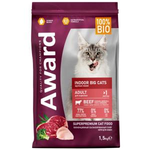 Корм д/кошек сух 1,5кг д/Мэйн Кун говядина и курица Авард
