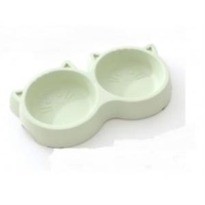 Миска WOGY д-кошек двойная 2х250мл 25х13х3.5см с нескользящими насадками арт.10922-5547 Код269149