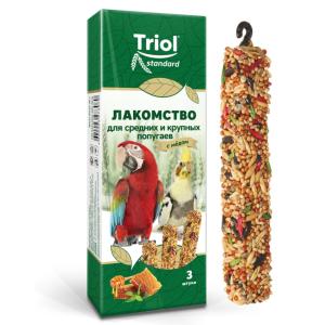Лакомства д/попугаев средн и крупн с мёдом 80г 3 шт