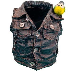 Кашпо Куртка с птичкой 27х30см (ПОЛИСТОУН)-МТ