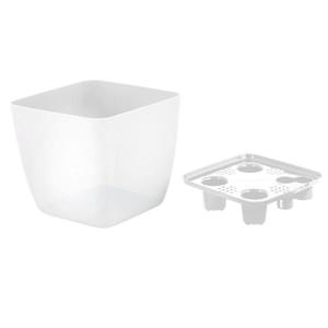 Вена кашпо для орхидей квадрат 1,5л d13 h12см белый жемчуг Vienna -10 ПлР