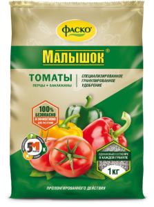 Для томатов,перцев,баклажанов 1кг Малышок мин.удобрение 5/20/720 Фаско