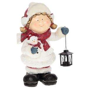 Девочка с фонарем L29 W22 H52 см (ПОЛИСТОУН)