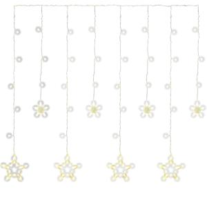 Гирлянда Звездное небо 2,5*1м прозрачный провод, тепл. белый, переходник 8 режимов