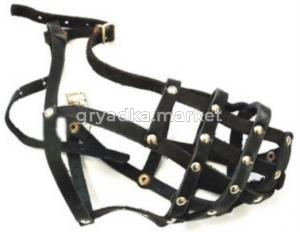 Намордник кожа сетка №4 (овчарка кобель)-НК-4