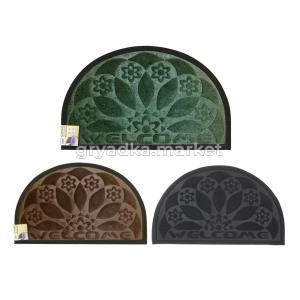 Коврик придверный с ворсом на резин. основе 50х80см ПОЛУКРУГ в ассорт.-24шт