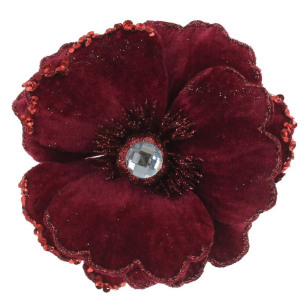 Цветок искусственный Магнолия (на клипсе),  L15 W15 H9 см