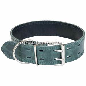 Дарэленд Ошейник кожаный цветной БРАЙТ 2х сл., 35мм, о.ш. 39-51см, изумрудный