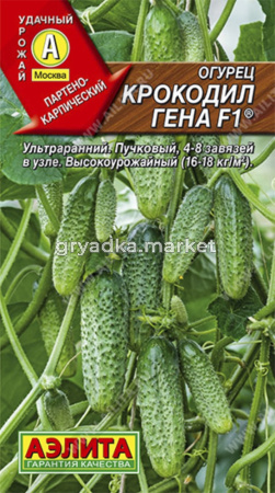 Огурец Крокодил Гена F1 ультраранн.,партен. (Аэлита)