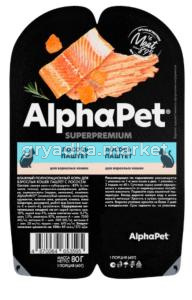Корм д/кошек конс 80г лосось ALPHAPET 