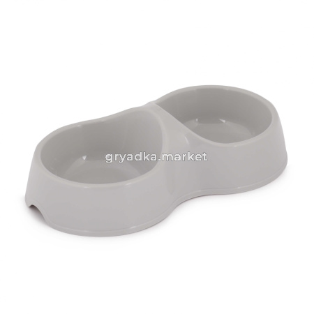 Миска пластик 0,2л двойная серый 1-34